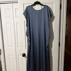 Women's Short Sleeve Ruched Midi Shift Dress - A New Day™ Blue- 4X